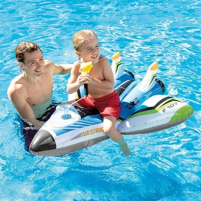 Avion gonflable - Intex - 117 x 117 cm - Vinyle - Pistolet à eau - 3 ans et plus-0