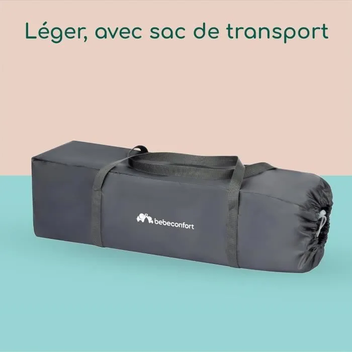 BEBECONFORT Soft dreams Lit bébé, Lit parapluie, De la naissance à 3 ans (jusqu'à 15kg), Tinted graphite + sac de transport-3