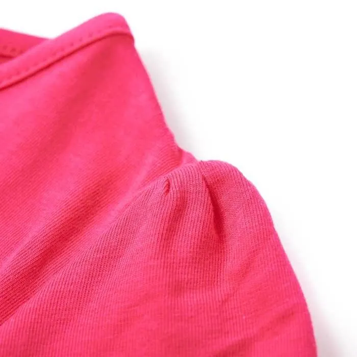 T-shirt pour enfants à motif floral rose vif 5 dimensions disponibles-4