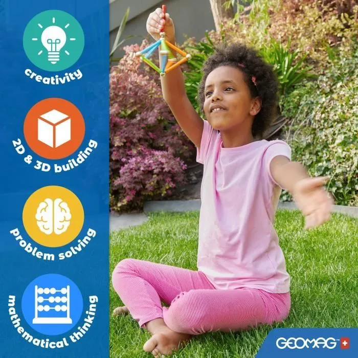Jeu de construction magnétique - GEOMAG - Classic Recycled 25 pièces - Magnétique - Éducatif - Plastique recyclé-5
