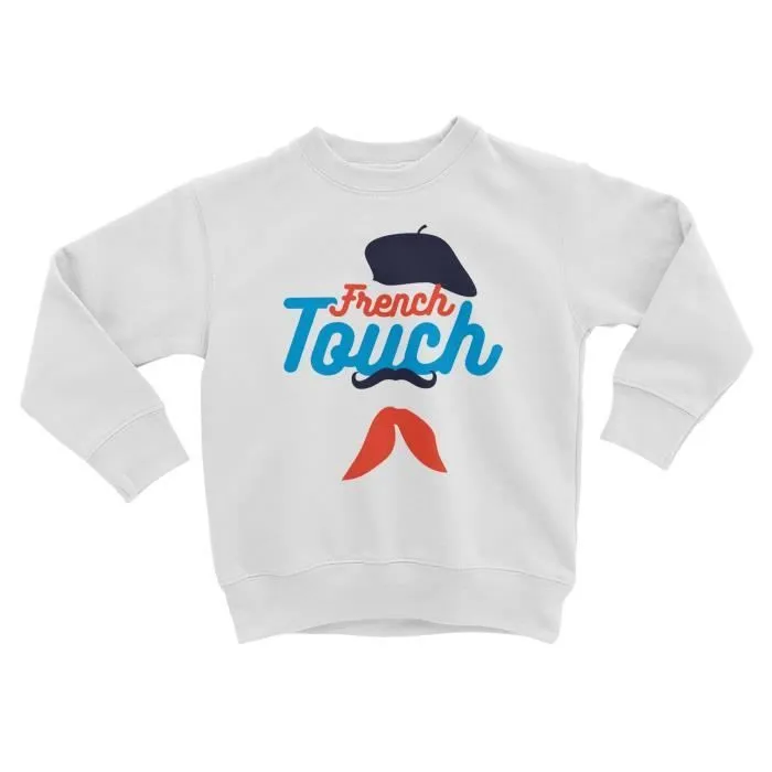 Sweatshirt Enfant French Touch Moustache Beret Bébé-0