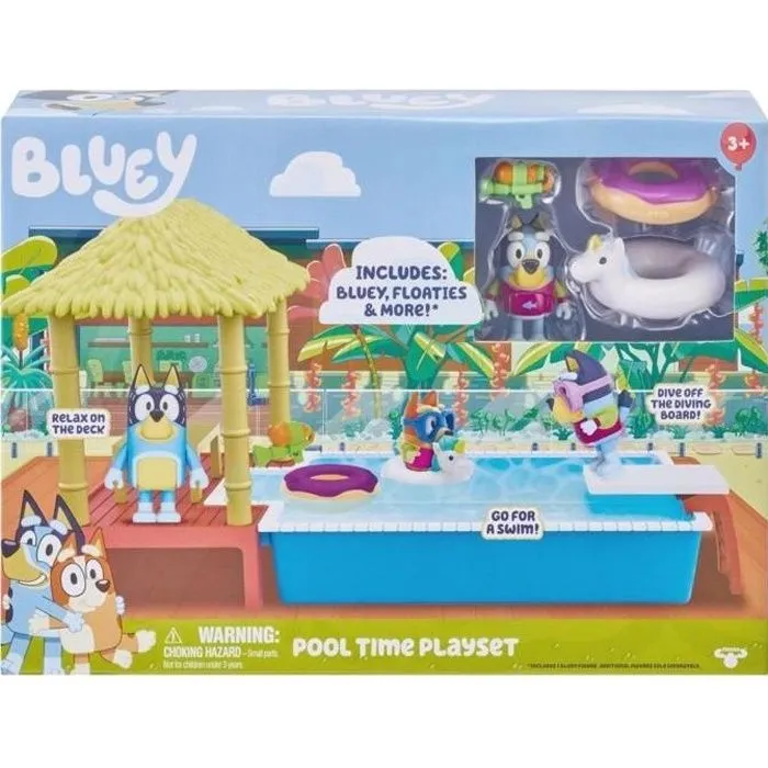 Figurine La Piscine de Bluey - MOOSE TOYS - Playset avec accessoires pour enfants de 3 ans et plus-0