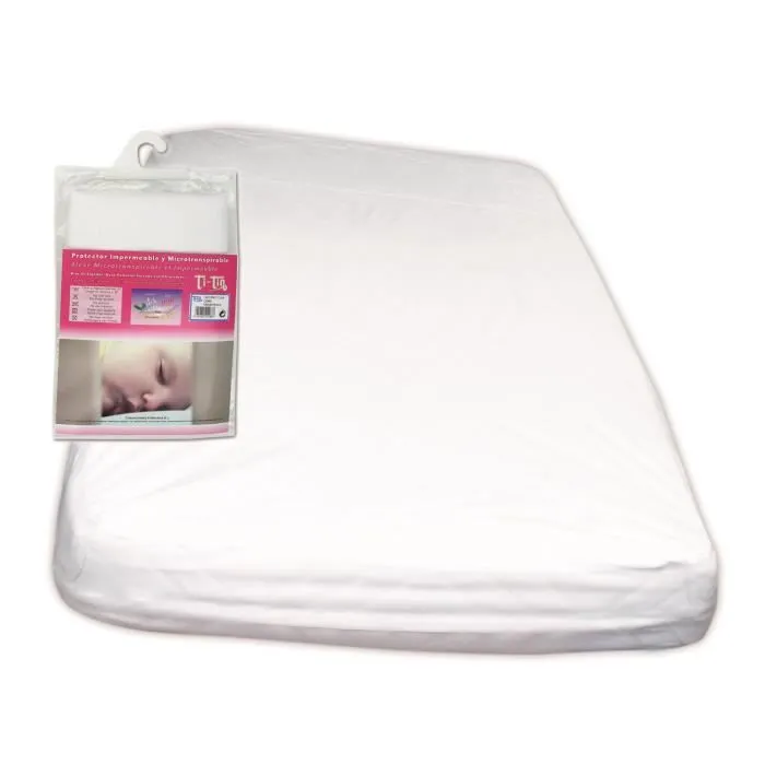 Protège-matelas 120x60cm. en coton imperméable et respirante, lot de 3-0