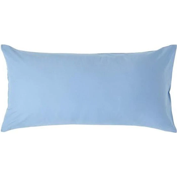 Taie d'oreiller Bleu 100% coton Egyptien 200 fils 40 x 80 cm-0