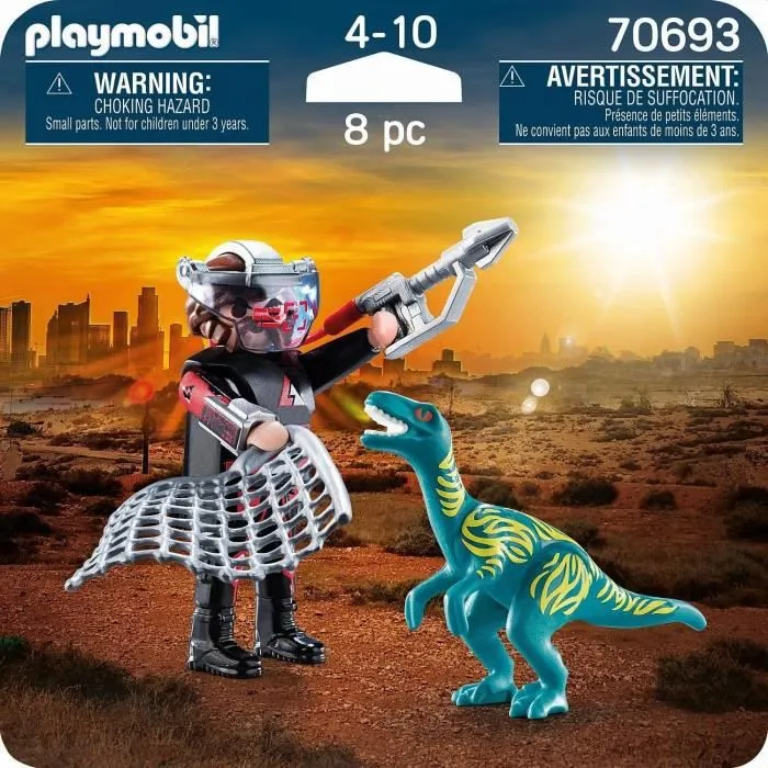 PLAYMOBIL - 70693 - Duo Braconnier vélociraptor - Dino Rise - 8 pièces - Enfant-2