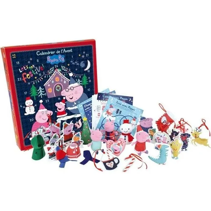 Calendrier de l'avant 36 pièces - Peppa Pig - JEMINI - 36 x 39,5 cm-0