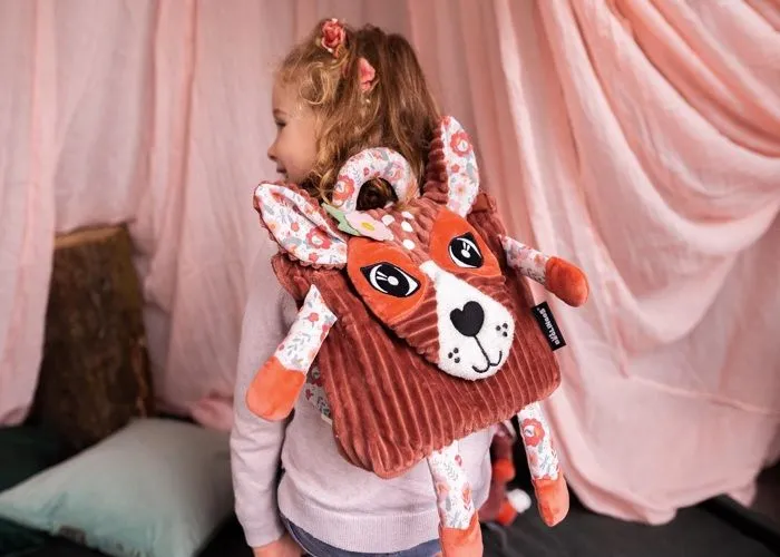 LES DEGLINGOS - Sac à Dos Velours Melimelos La Biche Enfant-3