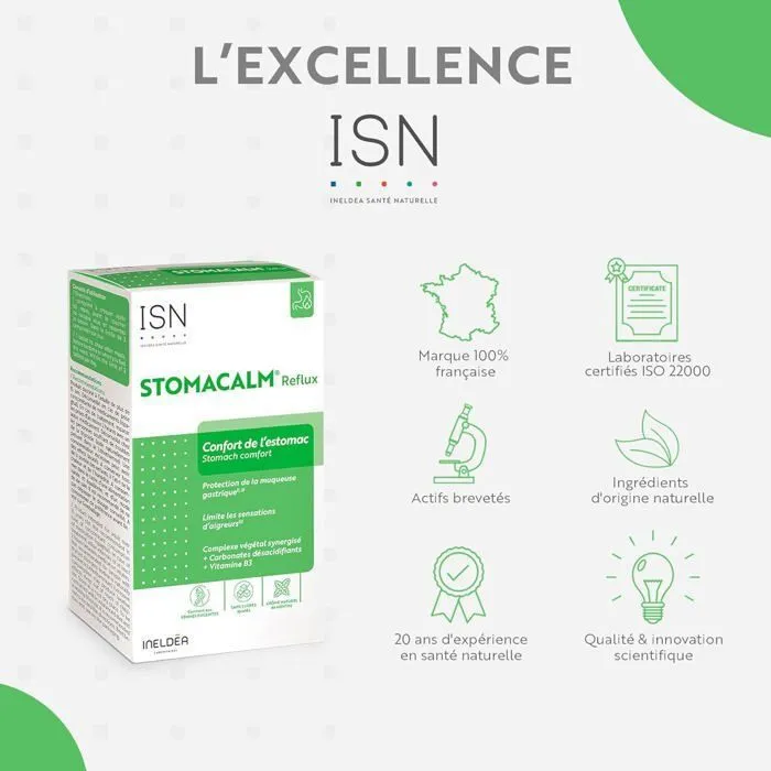 ISN -  STOMACALM® REFLUX - Confort de l'estomac - 20 comprimés à croquer-3