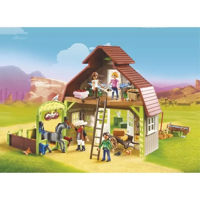 PLAYMOBIL - Grange avec Lucky, Apo et Abigaëlle - 153 pièces - Mixte - A partir de 4 ans-1