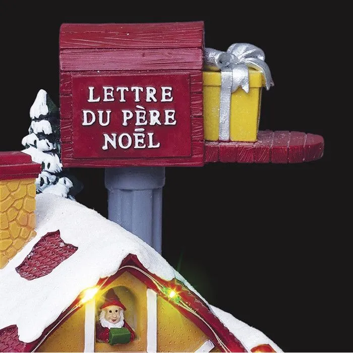 Village de noël animé et lumineux poste du père noël-1