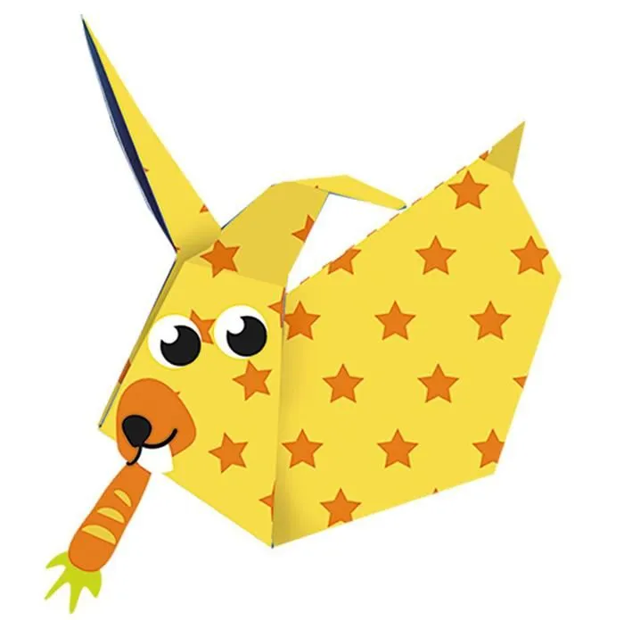Kit Origami - Fridolin - Lièvre - 20 Feuilles - 4 Motifs - Pour Enfants à Partir de 6 Ans-1