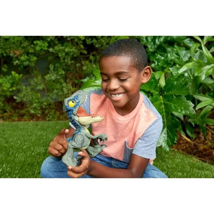 Jurassic World-Vélociraptor Blue Méga Rugissement-Son, grande mâchoire HVB44-3