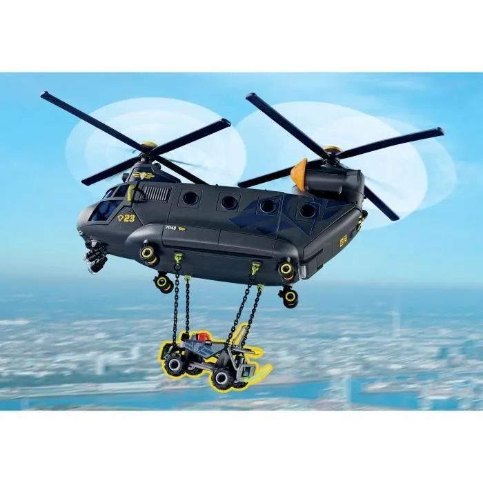 PLAYMOBIL 71149 Hélicoptère de transport des forces spéciales, Les policiers, City Action, Unité d'élite, 117 pièces, Dès 5 ans-3