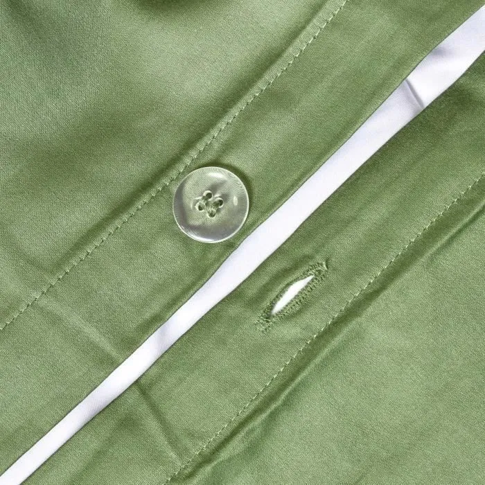 Housse de couette coton égyptien Bio 400 fils - Vert - 135 x 200 cm-1