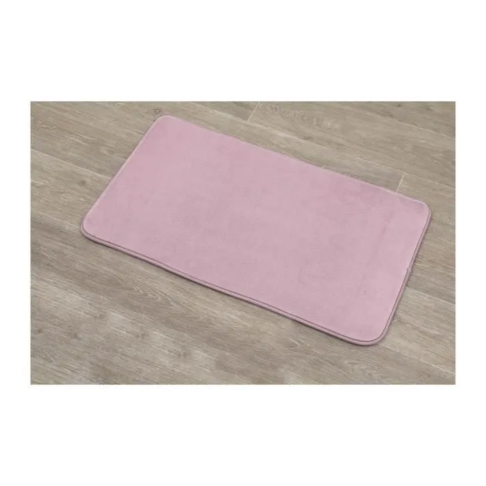 TENDANCE - Tapis de salle de bain Rose en Microfibre 45 x 75 cm-1