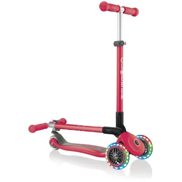 GLOBBER Trottinette 3 roues enfant - PRIMO Pliable à lumière - rouge-0