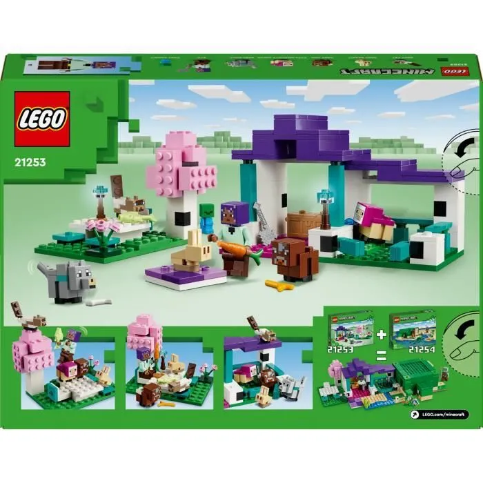 LEGO® 21253 Minecraft Le Sanctuaire Animalier, Jouet de Biome Plaine, Minifigurines de Personnages et Figurines d'Animaux-5