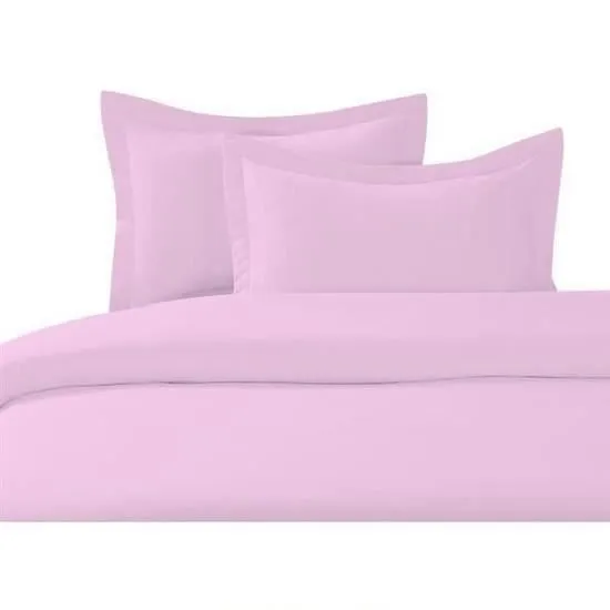 Housse de couette - ROSE PALE - 140x200cm - 100% Coton - 57 fils/cm - Lavable en machine-0