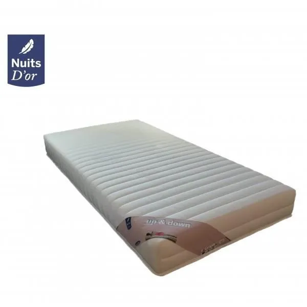 Up&Down Matelas Ferme Densité 35 Kg/m3 - 18 Cm + 2 Oreillers à Mémoire de Forme (80x190)-0