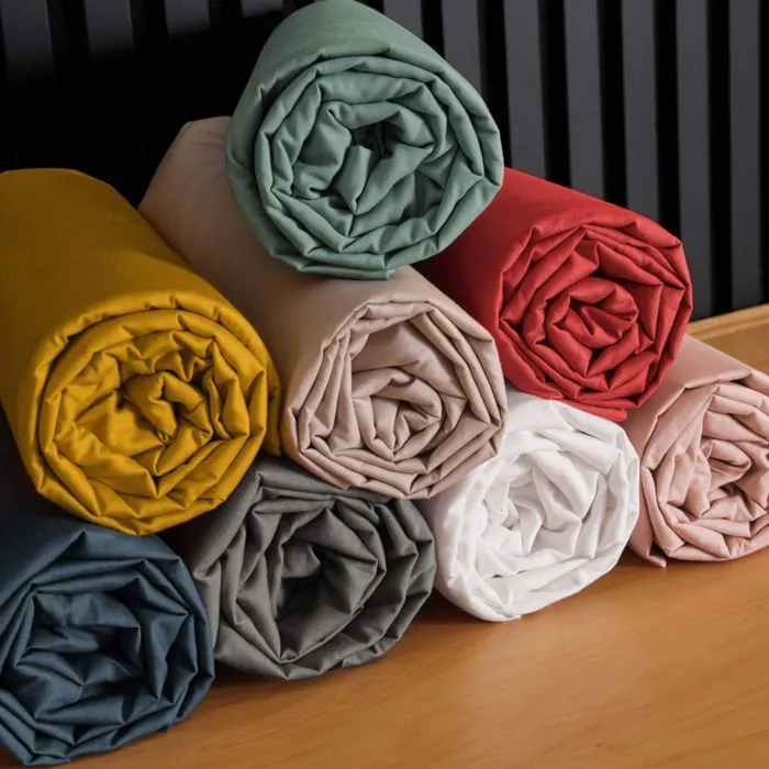 Drap housse 90x190 cm - Percale 100% coton - Bonnet 30 cm - Tilleul-5
