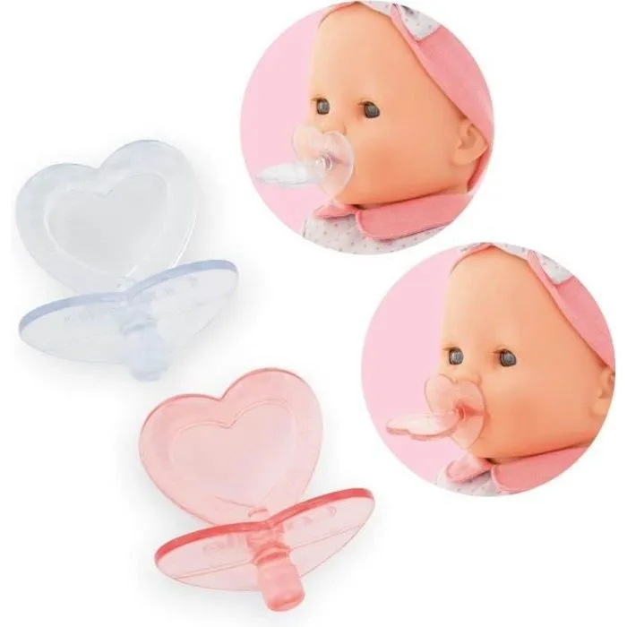 Tétines pour Poupon Corolle - Rose et Transparent - 36/42 cm - Pour Enfant de 24 Mois et Plus-0