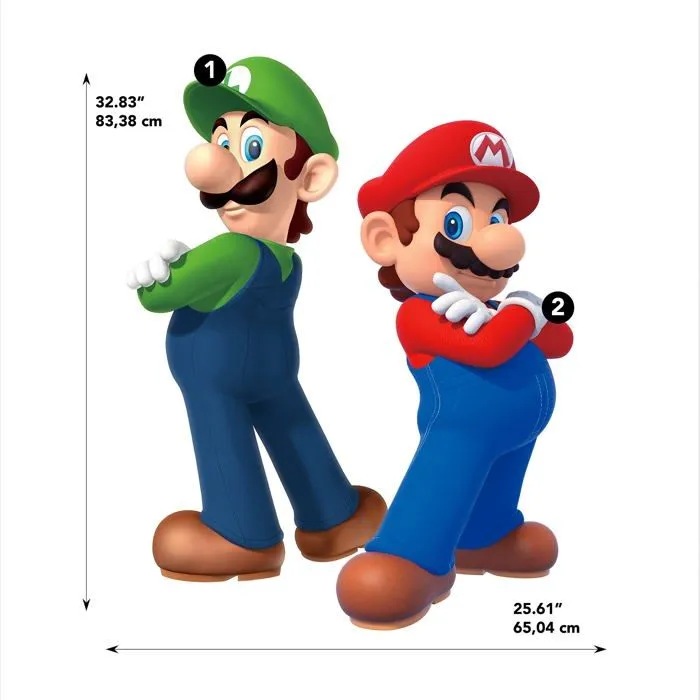 Stickers - lettres adhesives Roommates - RMK5223GM - Sticker Geant Super Mario Bros. et Luigi repositionnable-1