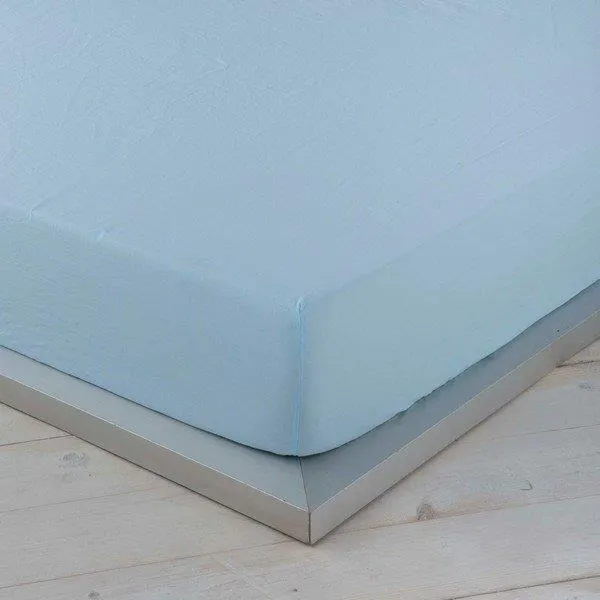Drap housse Naturals Bleu - dimensions:Dimensions Lit de 135 (135 x 200 cm)-0