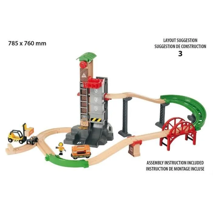 BRIO World Grand Circuit Plateforme Multimodale - Coffret 32 pièces - Circuit de train en bois - Ravensburger - Dès 3 ans - 33887-4