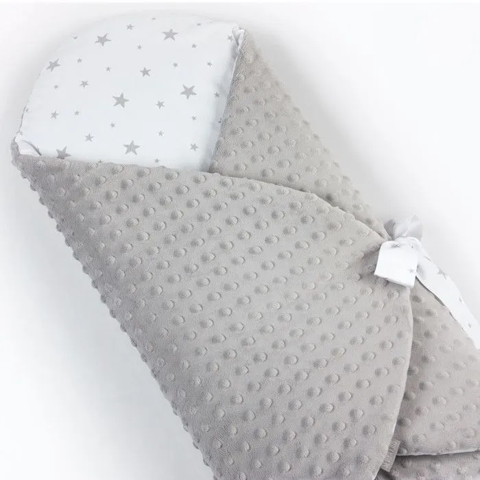 Gigoteuse d'emmaillotage évolutive - SEVIRA KIDS - Minky Stella - Gris - Mixte - 4x70x90cm-5