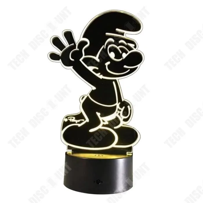 TD® Creative 3d veilleuse usb mignon dessin animé rêve chambre lampe de chevet plug-in sept couleurs lumière led lampe de sommeil-0
