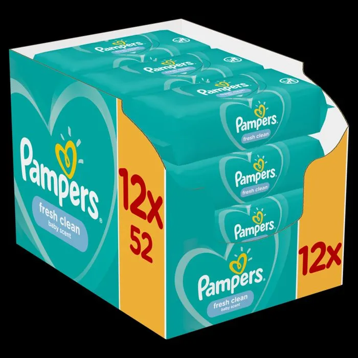 12x52 Lingettes Fresh Clean, Pampers-0