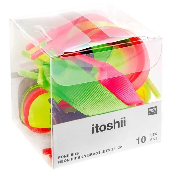 Lacet Ruban pour bijoux - Fluo - 33 cm - 10 pcs - RICO DESIGN-0