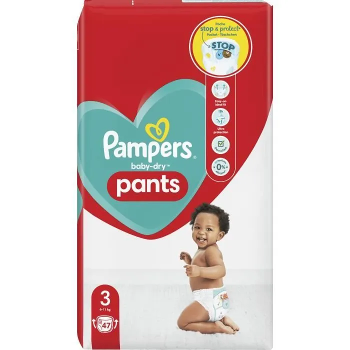 PAMPERS Baby-Dry Pants Taille 3 - 47 Couches-culottes-1