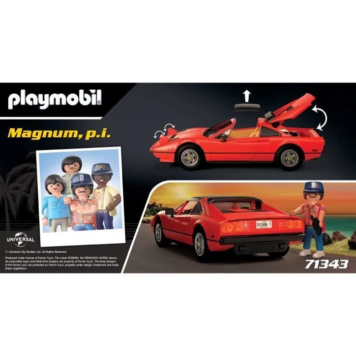 PLAYMOBIL 71343 Magnum Ferrari 308GT, Classic cars, Adulte, Voiture de collection, 48 pièces-7