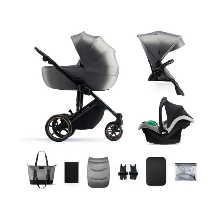 Poussette 2 en 1 Combinée - KINDERKRAFT PRIME2 - jusqu'à 22 kg - avec Nacelle spacieuse - Large plage de réglage - Gris-1