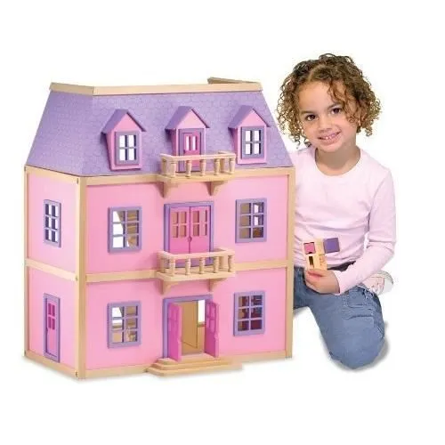 Maison de poupée - MELISSA & DOUG - 3 étages - 19 pièces - Montage facile - Intérieur-0
