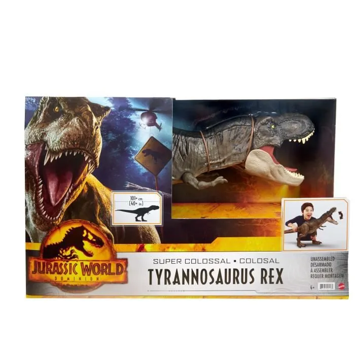 Figurine dinosaure - MATTEL - Jurassic World T-Rex Super Colossal - 60cm - Dès 4 ans-4