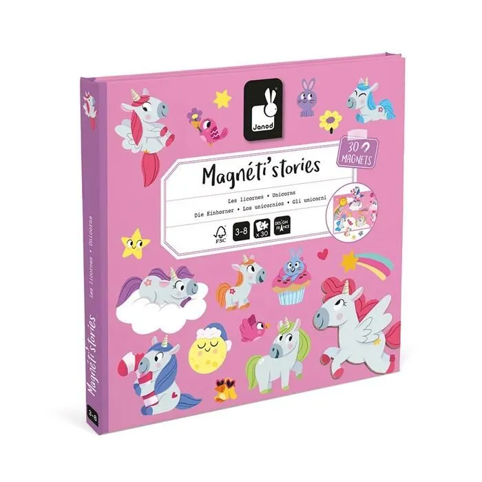 Magnéti'Stories Licornes - Jeu Éducatif Magnétique 30 Aimants - Jouet Enfant en Carton FSC - Dès 3 Ans-0