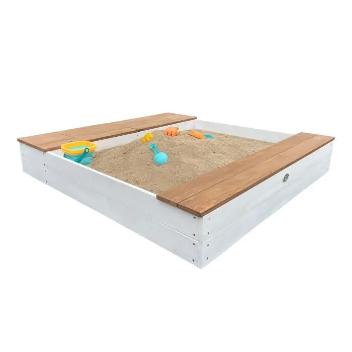 Bac à sable avec Bassin et Espace de Rangement - AXI Evy - Blanc, Brun - Pour Enfant à partir de 3 ans-1