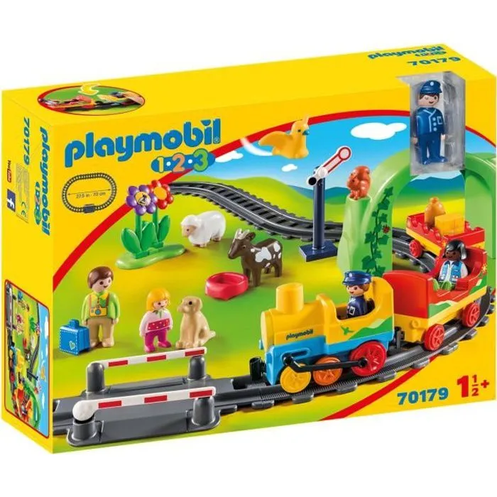 Train PLAYMOBIL 1.2.3 avec passagers et circuit - PLAYMOBIL - 70179 - 34 pièces-0