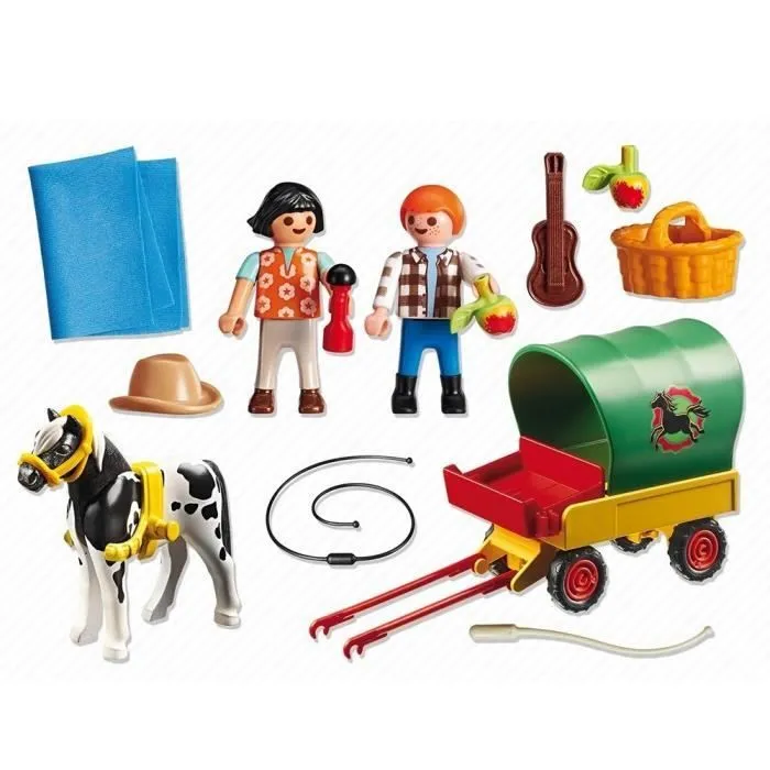 PLAYMOBIL - Country - Enfants avec Chariot et Poney - Mixte - A partir de 4 ans-1