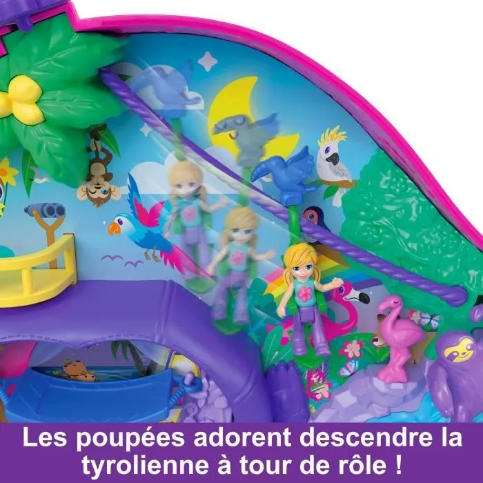 Polly Pocket-La Famille des Paresseux-Coffret 2 en 1, jouet de voyage HRD40-4