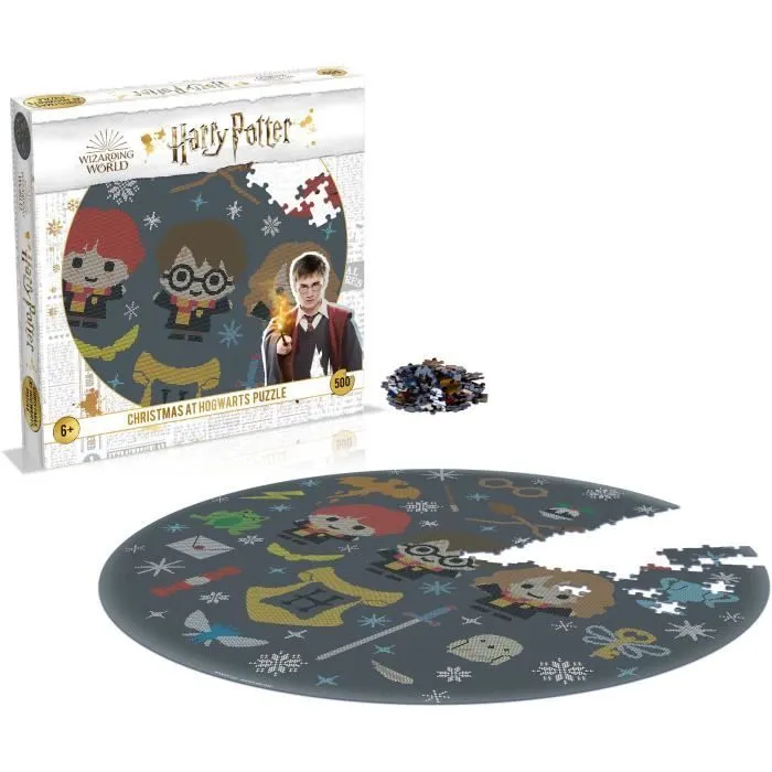 PUZZLE HARRY POTTER Un Noël à Poudlard - Jeux de société - WINNING MOVES - 500 - 750 pièces-1