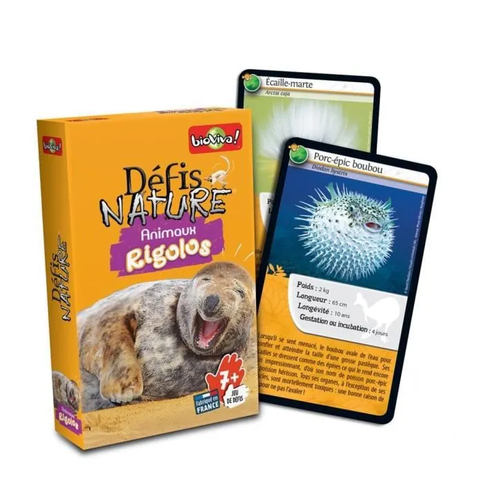 Jeu de cartes BIOVIVA Défis Nature - Animaux rigolos pour enfants à partir de 7 ans-3