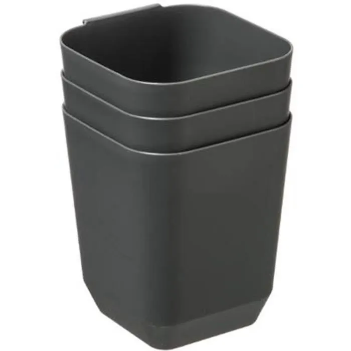 Lot de 3 Bacs de Rangement - FIVE - Solutions - 12cm - Gris - Polypropylène-0