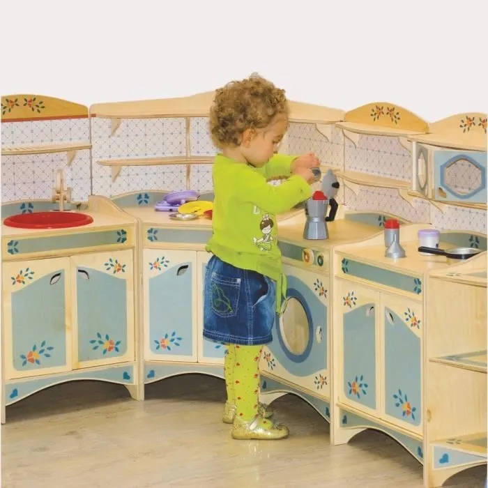 Dida - évier jouet en bois - Jeu d'imitation - Meubles bébé cuisine jouets modulaire-1