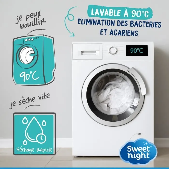 Sweetnight - Protège matelas 140x190 cm | Alèse Imperméable et Micro Respirante | Souple et Silencieux | Lavable à 90°C-2