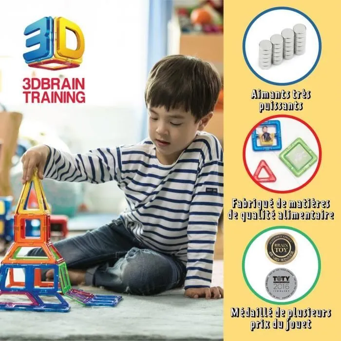 Magformers Basic 14pcs set - Jeu de construction magnétique pour enfant - Jeu éducatif constitué de formes multicoleres - 14pcs-2