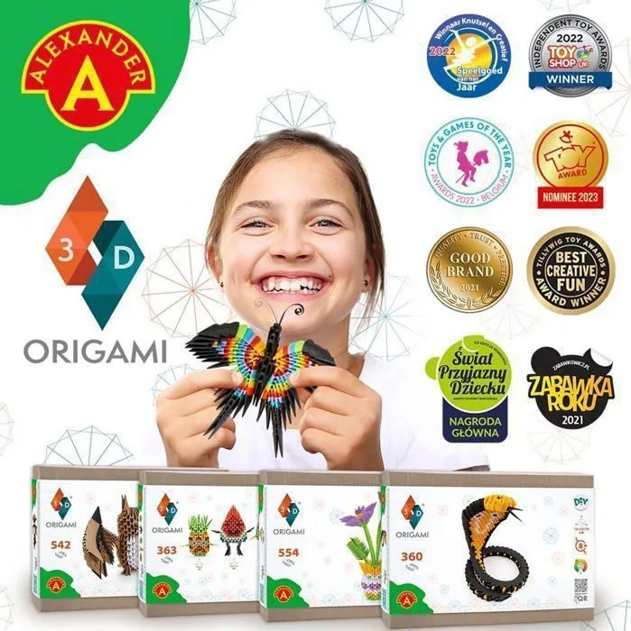 Kit créatif Origami 3D - Milliwood - Cobra - 360 éléments - 12 x 12 x 14 cm - À partir de 8 ans-5