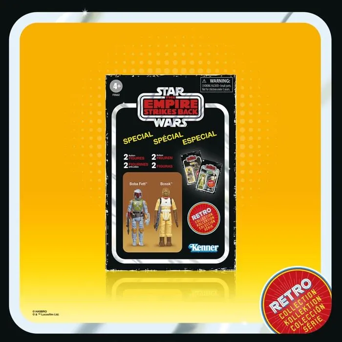Star wars - F5562 - Retro Collection, Pack de 2 Chasseurs de Primes, Boba Fett et Bossk de 9,5 cm, l'empire Contre-Attaque-1